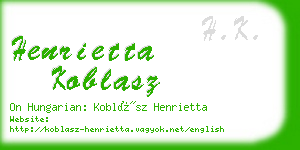 henrietta koblasz business card